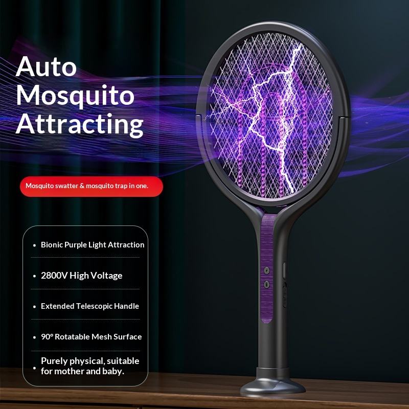 বৈদ্যুতিক ২-ইন-১ USB Rechargeable UV Mosquito Killer Lamp — ঘোরানো ও সম্প্রসারণযোগ্য মশা মারার যন্ত্র - Image 7